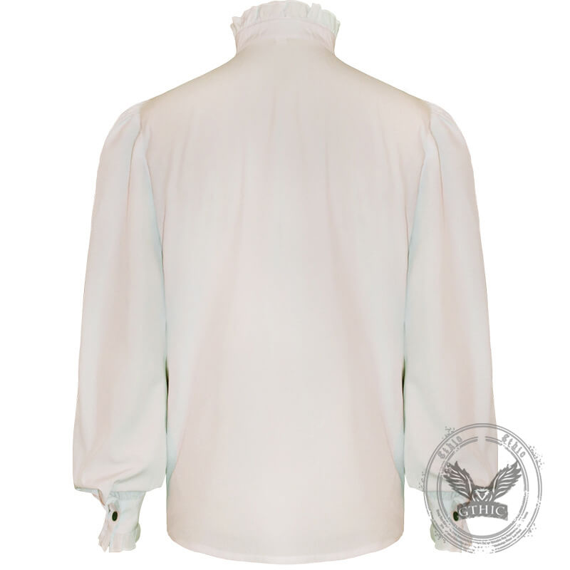 Renaissance Victorian Stand Collar Pleated Pirate Shirt | Gthic.com