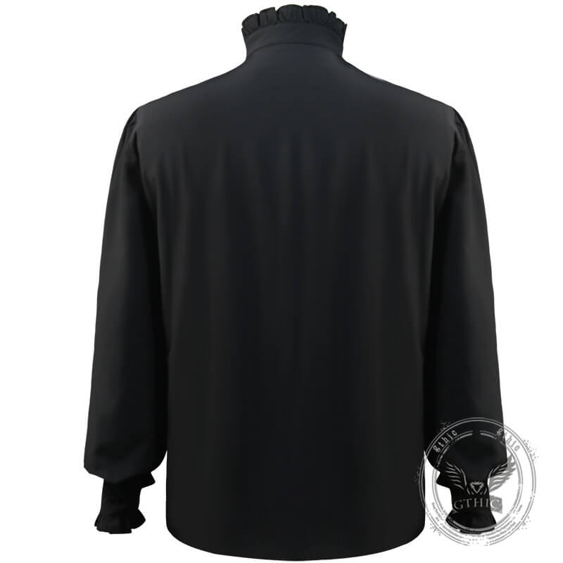 Renaissance Victorian Stand Collar Pleated Pirate Shirt | Gthic.com