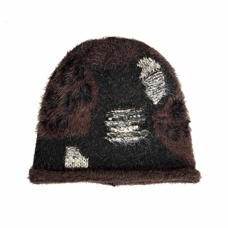 Retro All-Match Colorblock Plush Beanie Hat