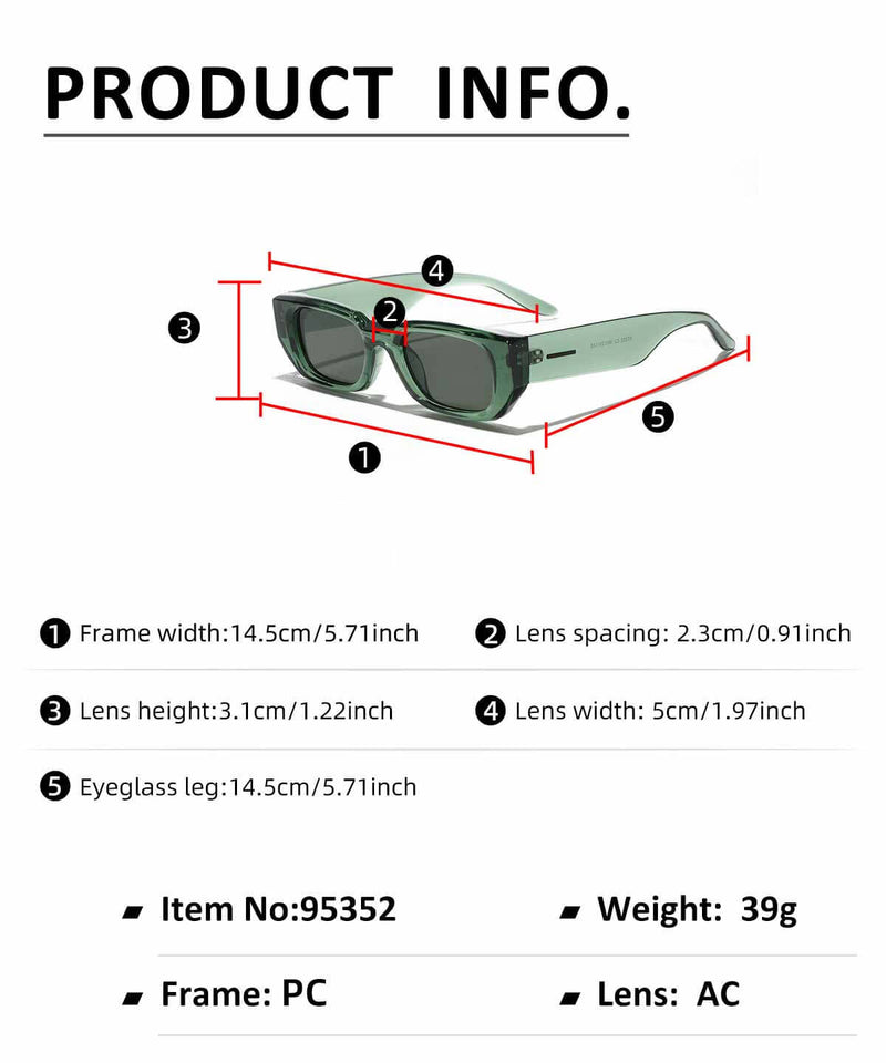 Retro All-Match Square Frame PC Sunglasses