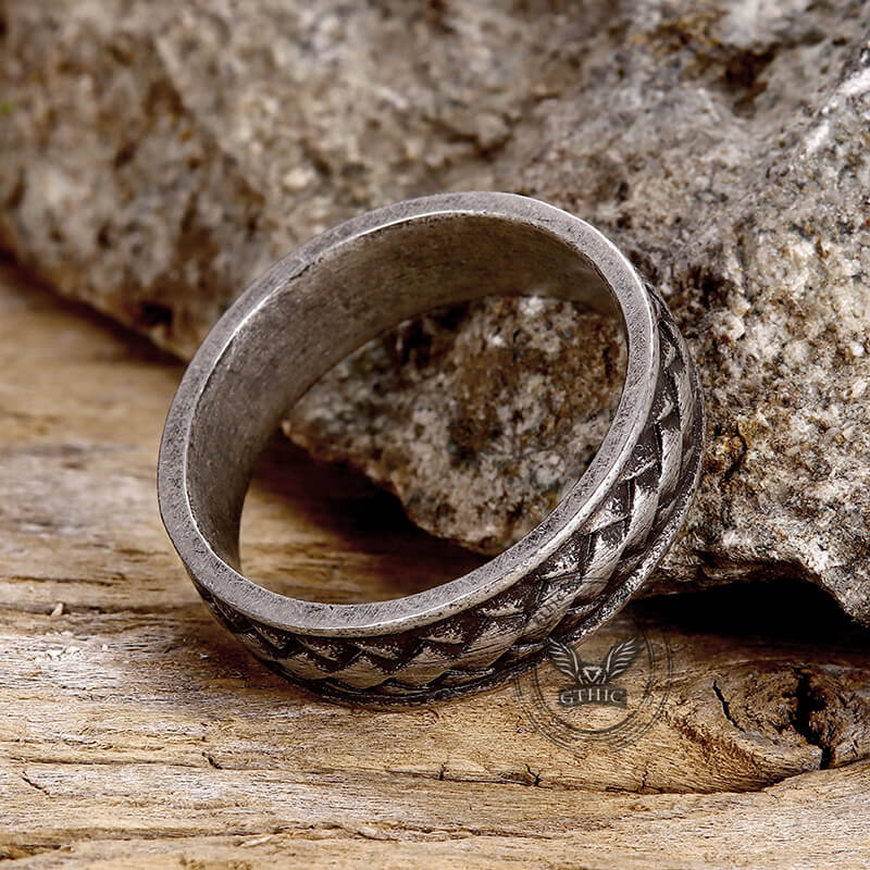 Retro Braided Stainless Steel Band Ring | Gthic.com