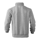 Retro Casual Stand-Collar Jacquard Half-Zip Sweatshirt