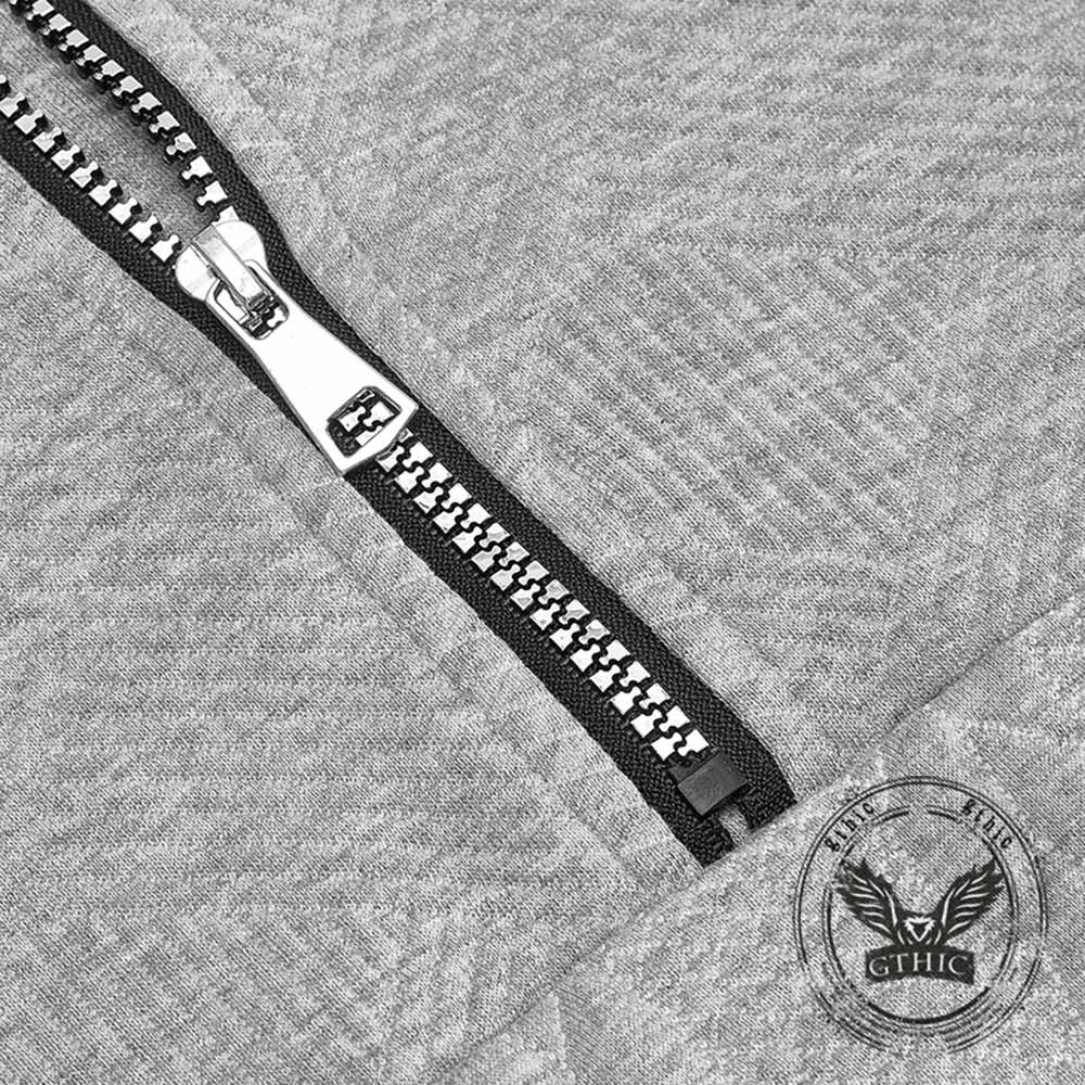 Retro Casual Stand-Collar Jacquard Half-Zip Sweatshirt