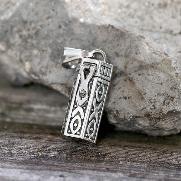 Retro Cremation Urn Stainless Steel Pendant | Gthic.com