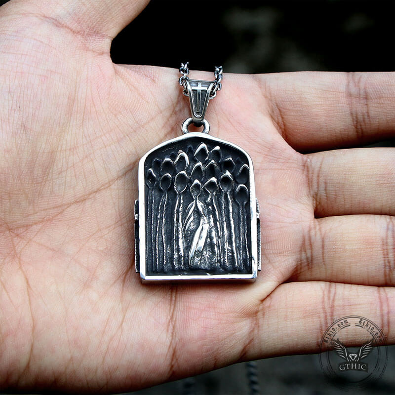 Retro Cross Ghost Stainless Steel Religion Pendant | Gthic.com