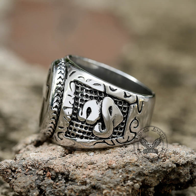 Retro Cross Stainless Steel Religious Ring