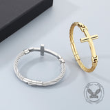 Retro Cross Twisted Steel Wire Stainless Steel Bracelet | Gthic.com
