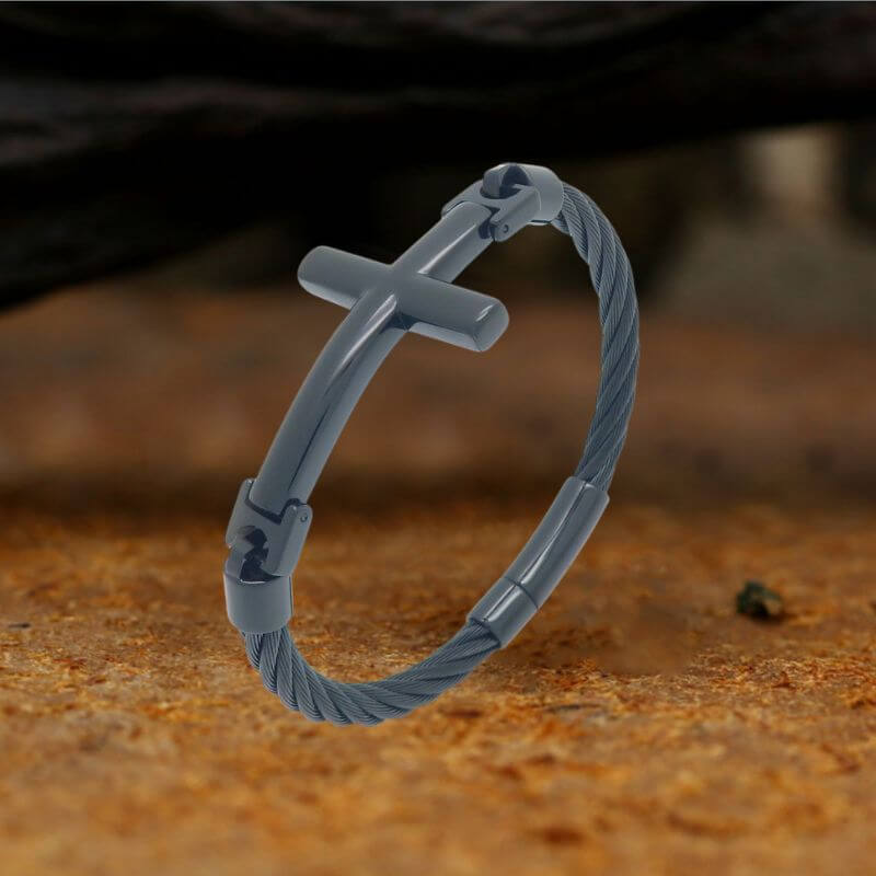 Retro Cross Twisted Steel Wire Stainless Steel Bracelet