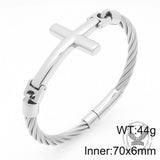 Retro Cross Twisted Steel Wire Stainless Steel Bracelet