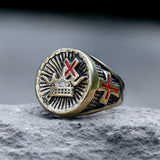 Retro Crown Cross Stainless Steel Ring | Gthic.com