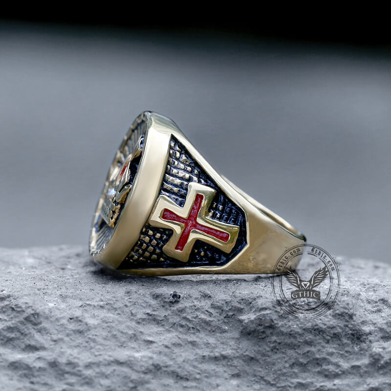 Retro Crown Cross Stainless Steel Ring