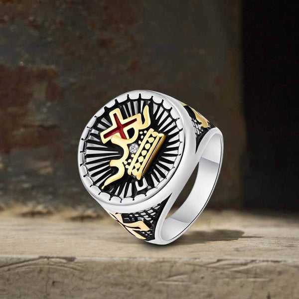 Retro Crown Cross Stainless Steel Ring | Gthic.com