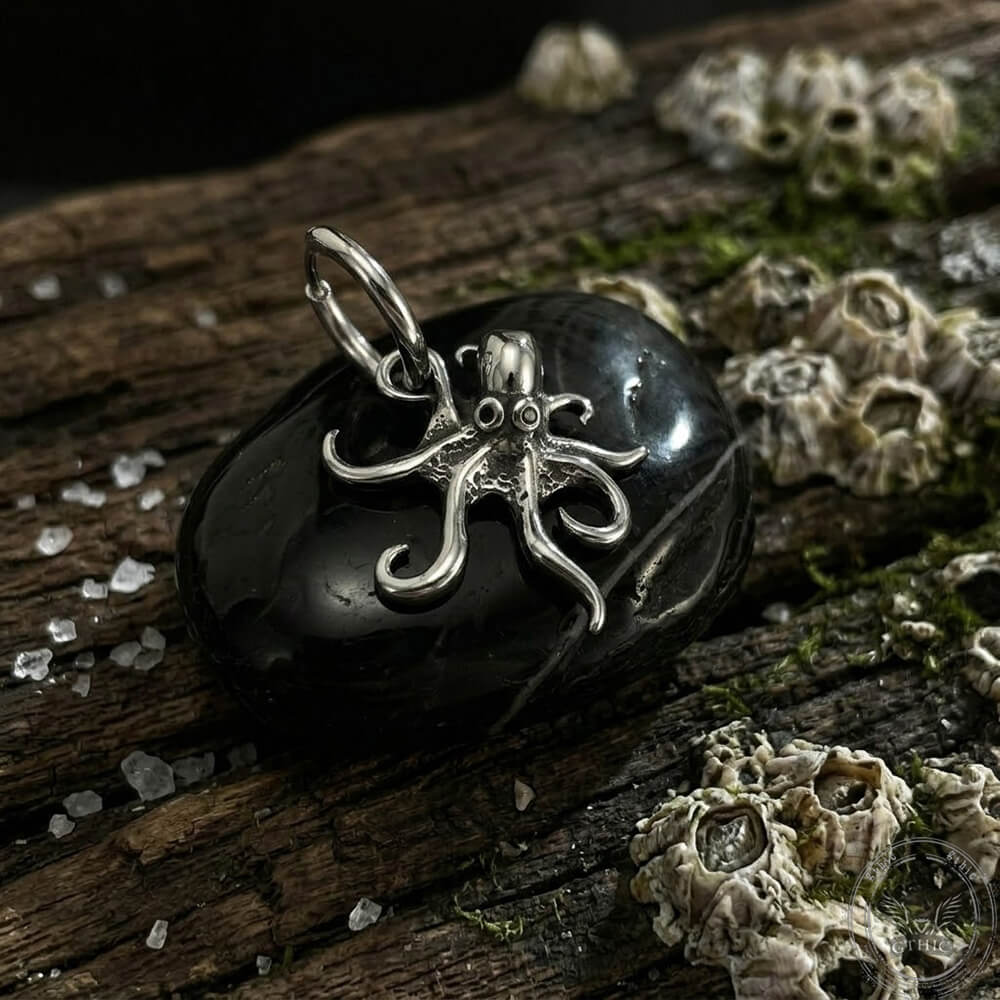 Retro Dark-Style Stainless Steel Octopus Drop Earrings