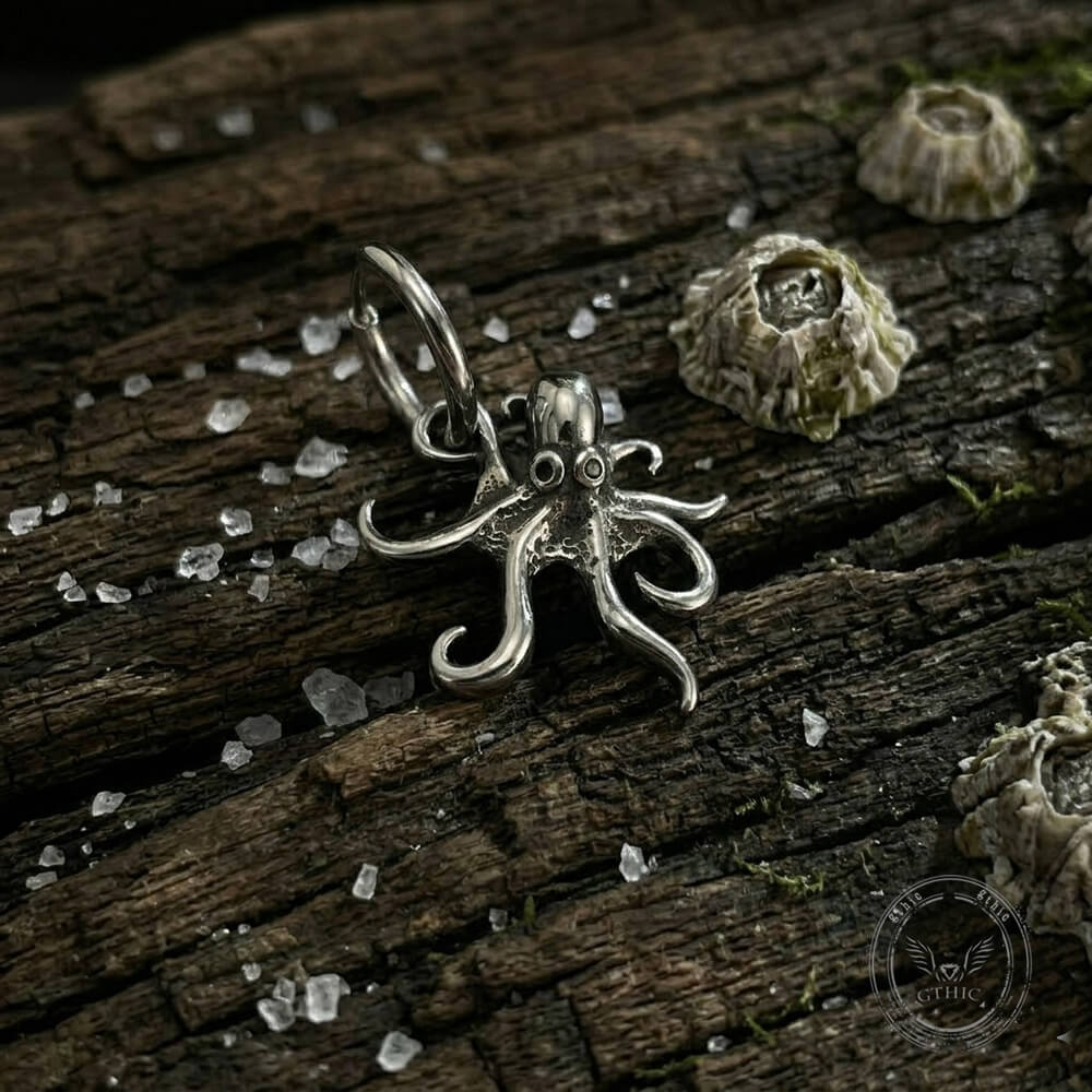 Retro Dark-Style Stainless Steel Octopus Drop Earrings
