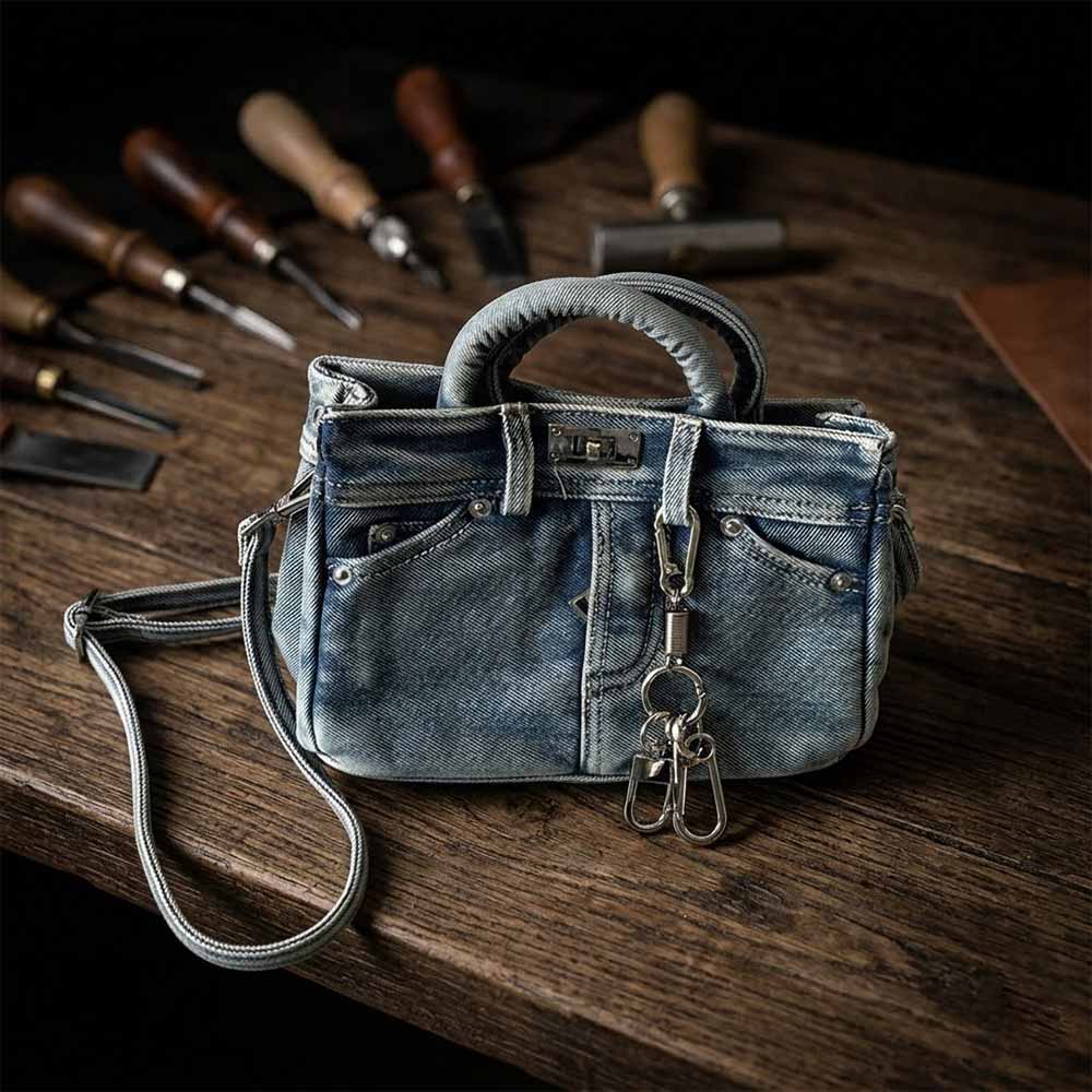 Retro Denim Jeans-Style Versatile Handbag