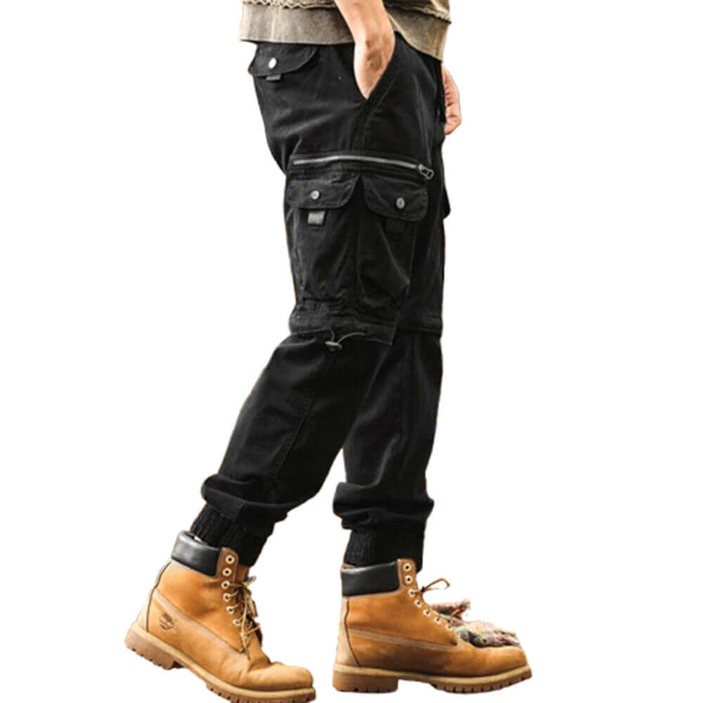 Retro Detachable Straight Leg Casual Cargo Trousers | Gthic.com
