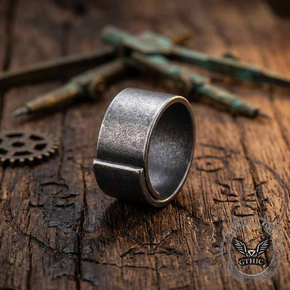 Retro Distressed Stainless Steel Wrap Band Ring | Gthic.com