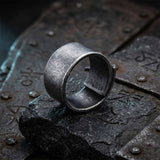 Retro Distressed Stainless Steel Wrap Band Ring | Gthic.com