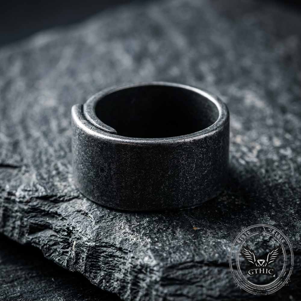 Retro Distressed Stainless Steel Wrap Band Ring