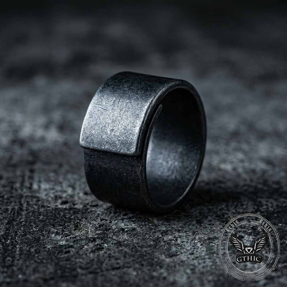 Retro Distressed Stainless Steel Wrap Band Ring