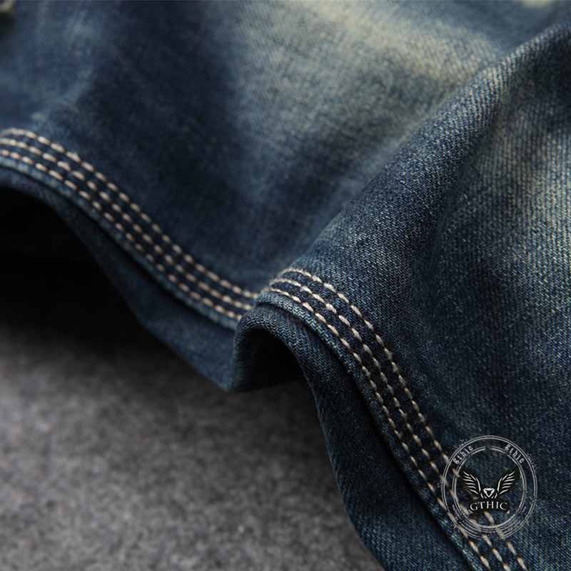 Patch Skull Print katoenen heren punkbroek