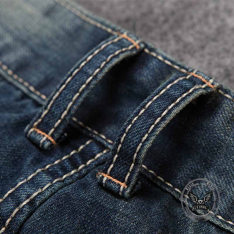 Patch Skull Print katoenen heren punkbroek