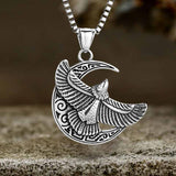 Retro Eagle Moon Stainless Steel Pendant