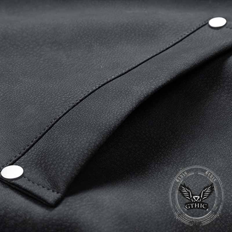 Retro Embroidered Pattern American PU Leather Jacket