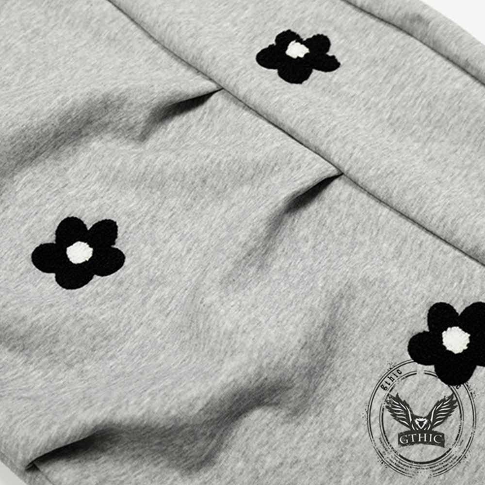 Retro Floral Embroidered Versatile Casual Pants