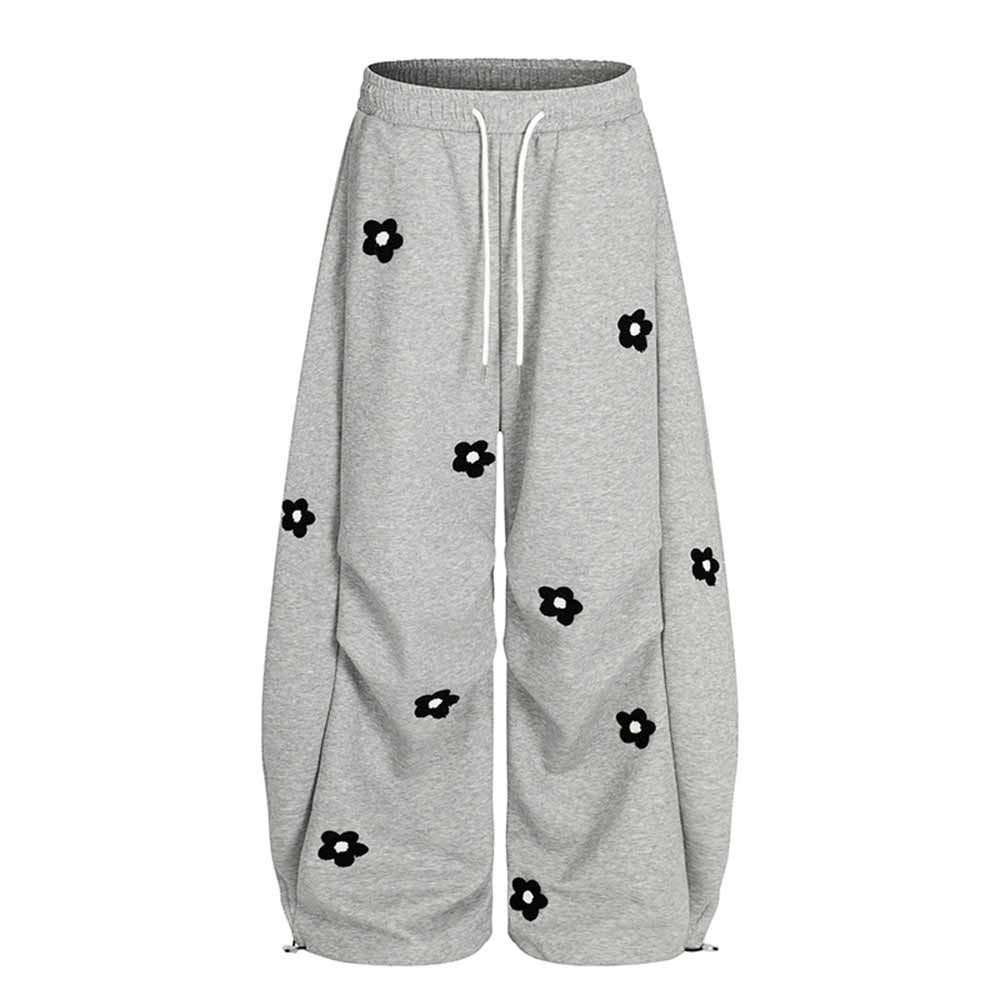 Retro Floral Embroidered Versatile Casual Pants