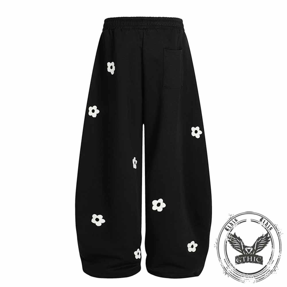 Retro Floral Embroidered Versatile Casual Pants
