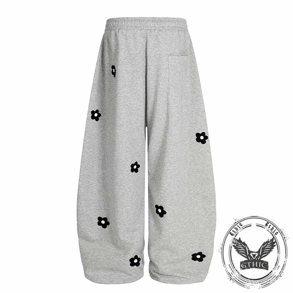 Retro Floral Embroidered Versatile Casual Pants