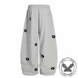 Retro Floral Embroidered Versatile Casual Pants