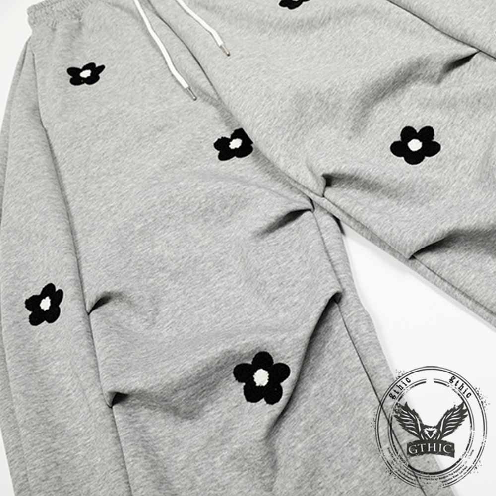 Retro Floral Embroidered Versatile Casual Pants