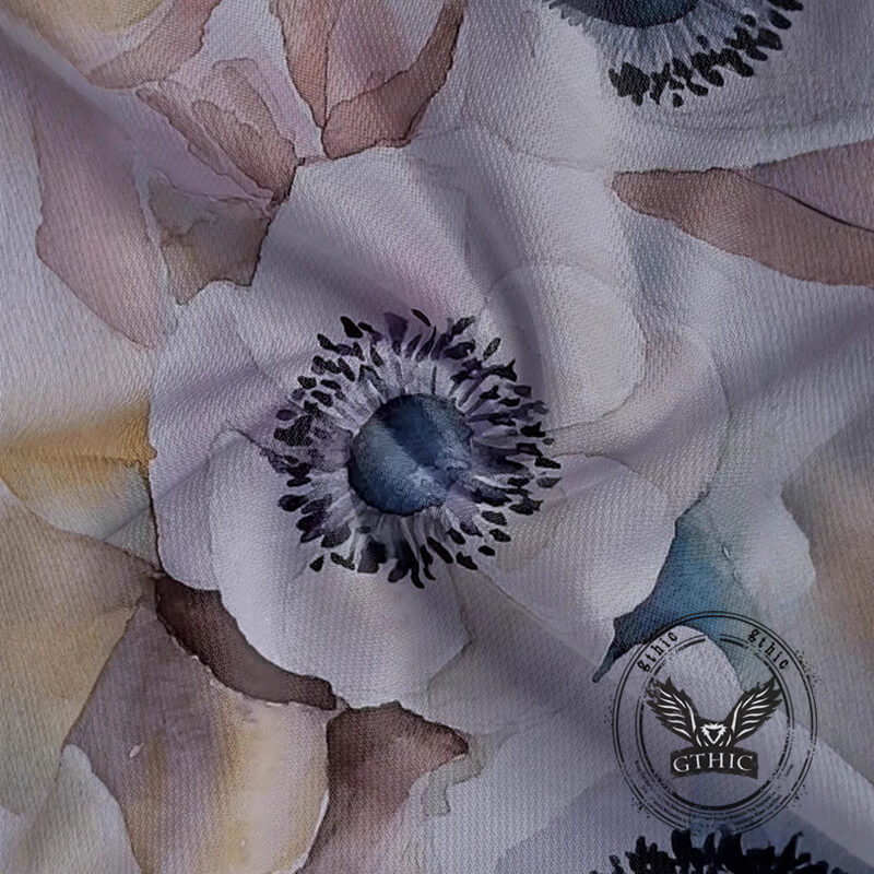 Retro Floral Print Short Sleeve Stand Collar Polo Shirt | Gthic.com