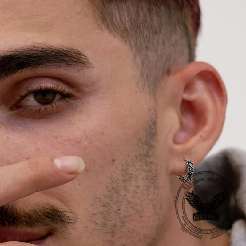 Retro Flower Smiley Star Stainless Steel Punk Earrings 02 | Gthic.com