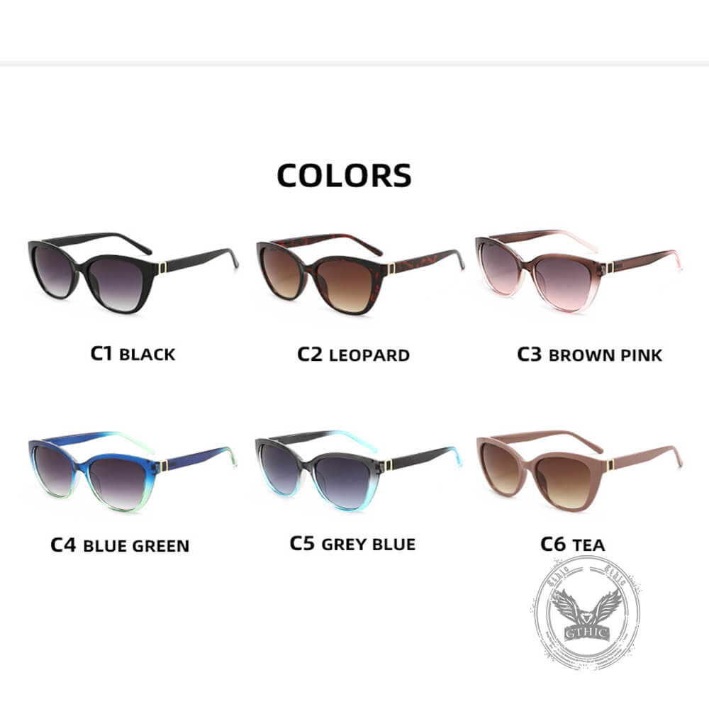 Retro Gradient Cat-Eye UV-Proof PC Sunglasses