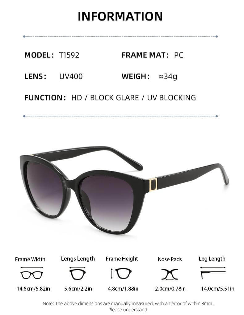 Retro Gradient Cat-Eye UV-Proof PC Sunglasses