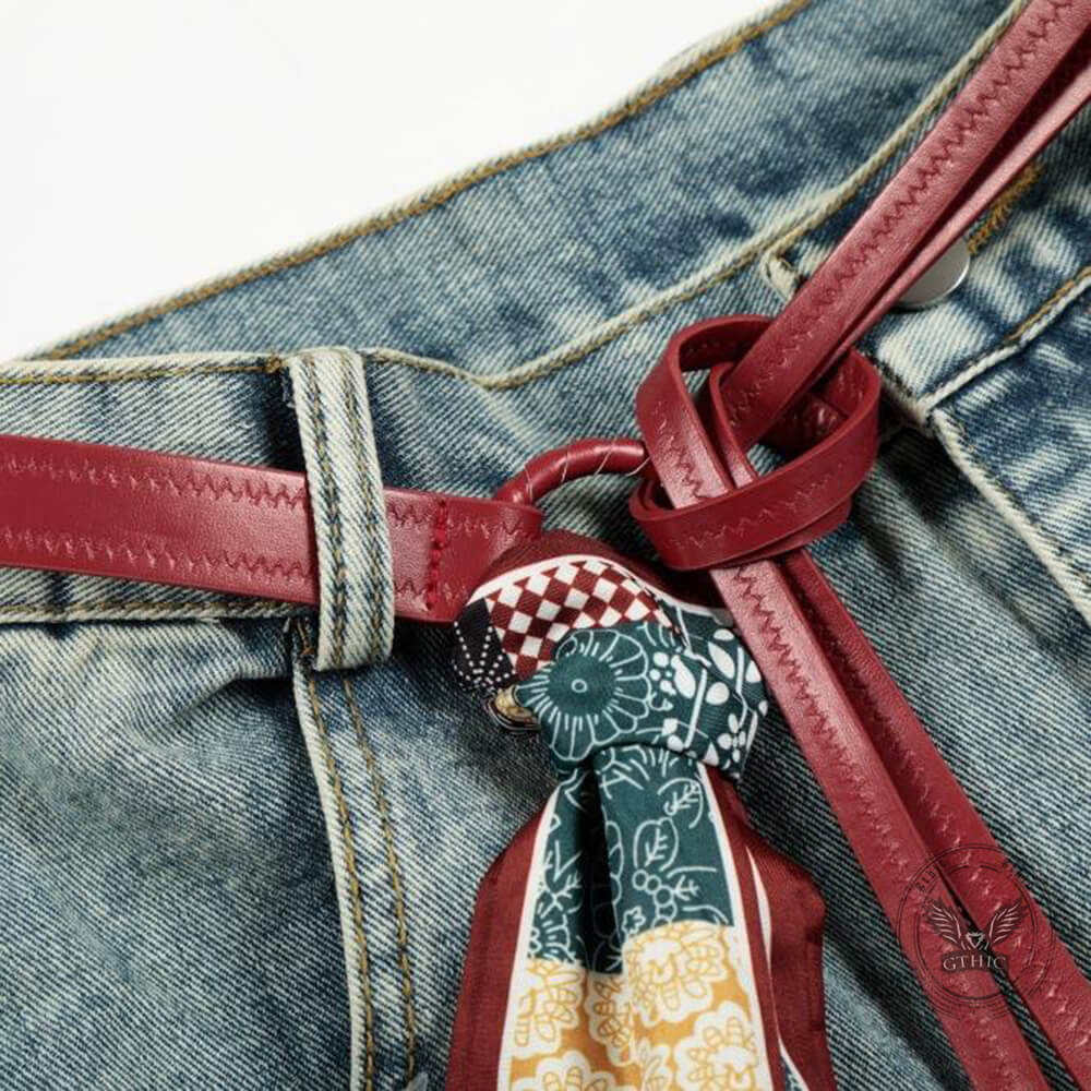 Punk-Hose für Herren aus Baumwolle mit Aufnäher und Totenkopf-Aufdruck