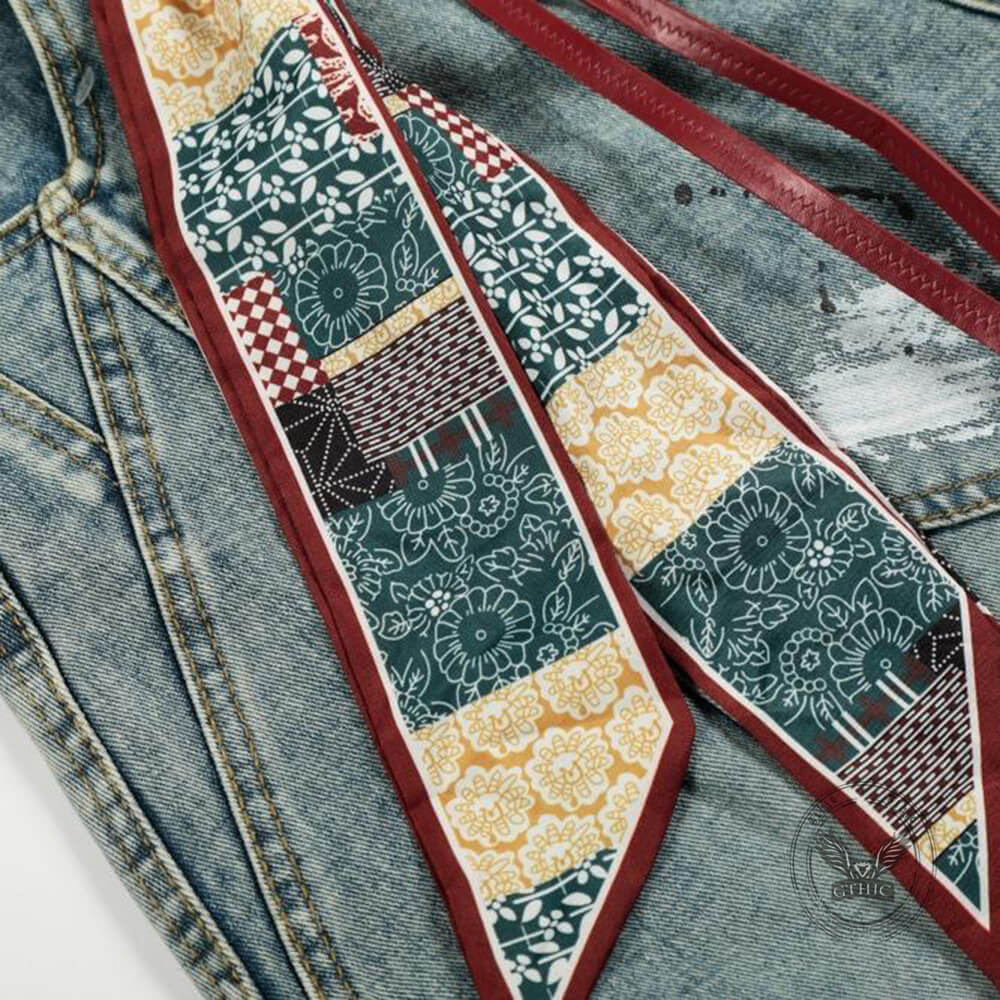 Punk-Hose für Herren aus Baumwolle mit Aufnäher und Totenkopf-Aufdruck