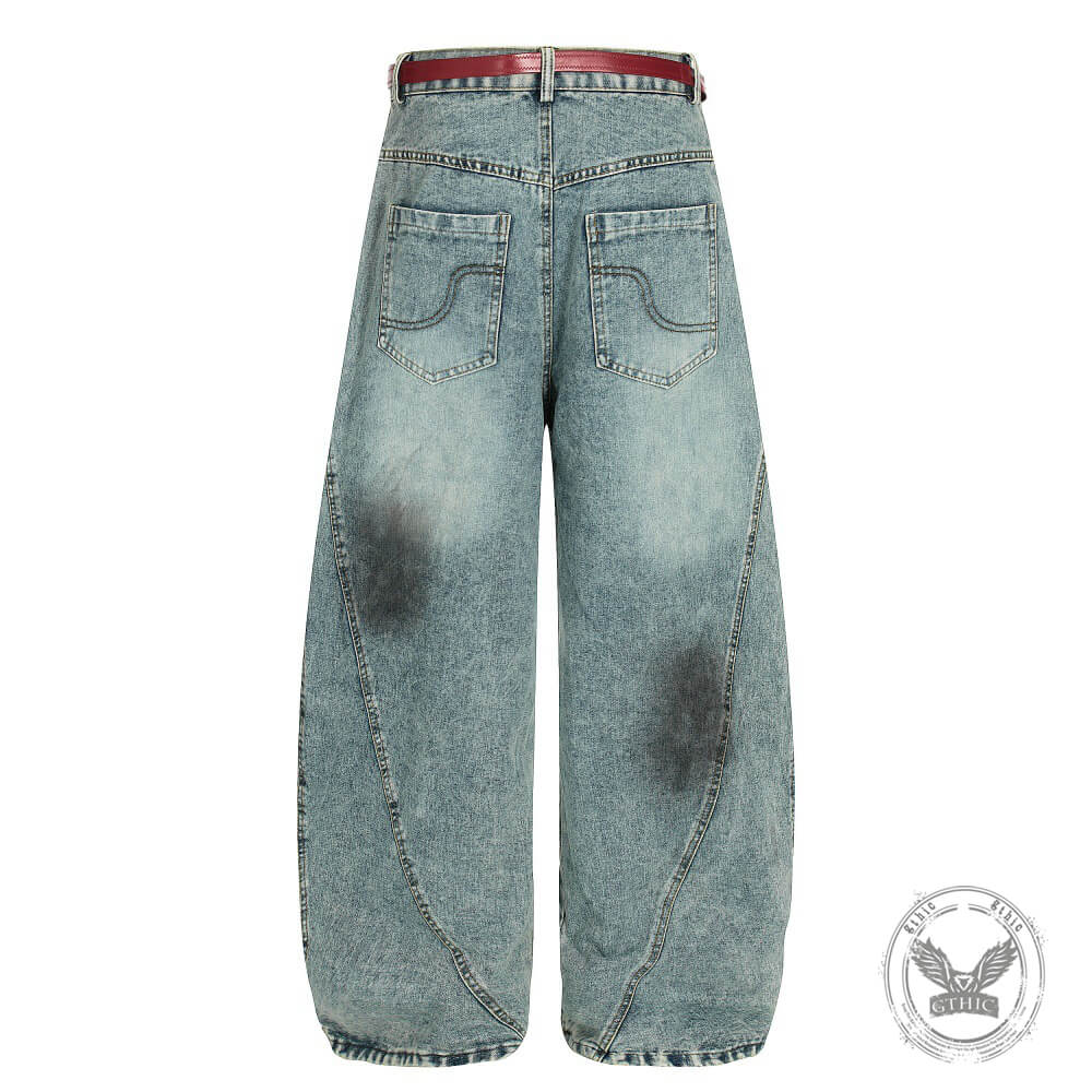 Punk-Hose für Herren aus Baumwolle mit Aufnäher und Totenkopf-Aufdruck