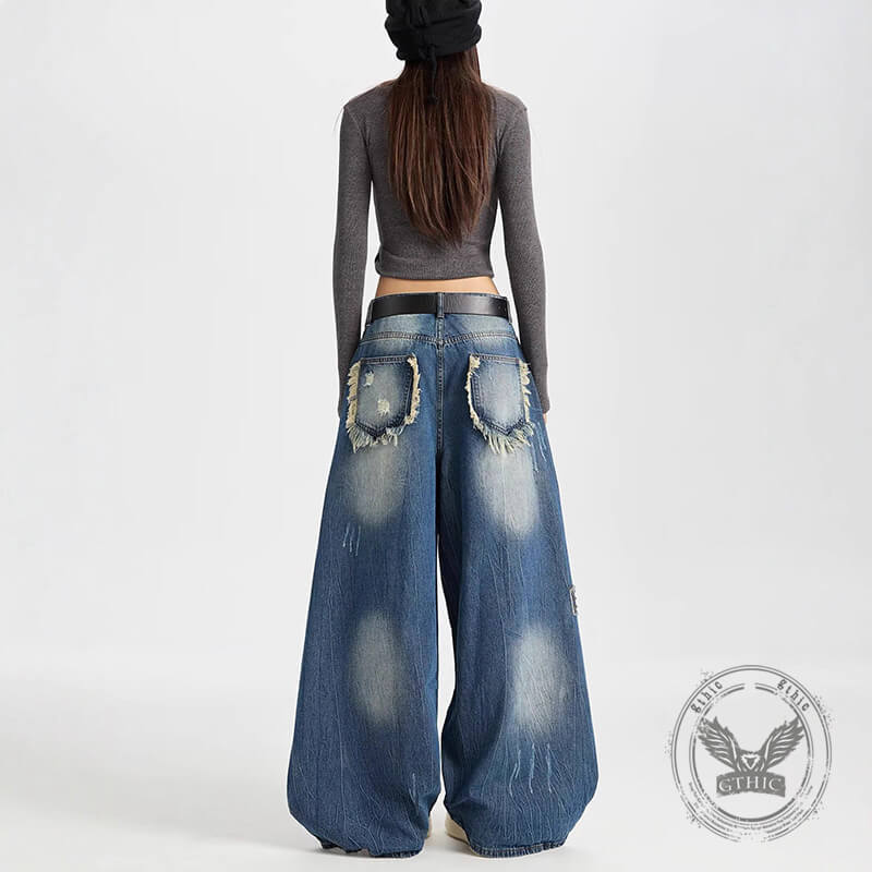 Pantalon Punk Homme en Coton Imprimé Crâne Patch