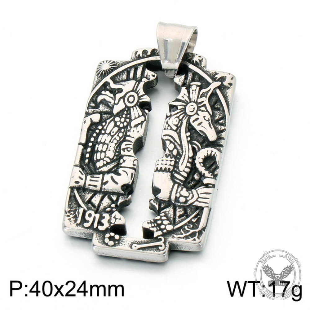 Retro Horus Anubis Stainless Steel Amulet Pendant
