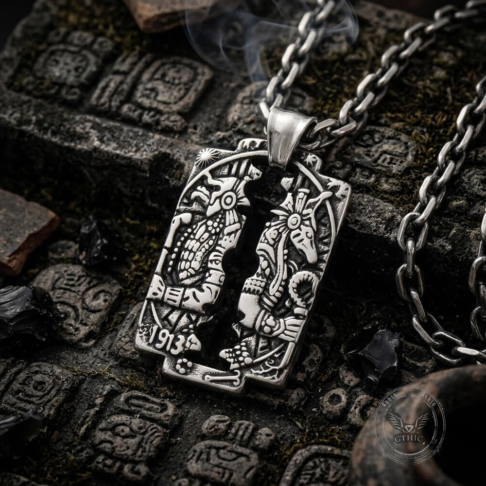 Retro Horus Anubis Stainless Steel Amulet Pendant | Gthic.com