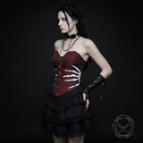 Retro Jacquard Gothic Skeleton Hand Embroidered Tube Top | Gthic.com