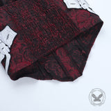 Retro Jacquard Gothic Skeleton Hand Embroidered Tube Top