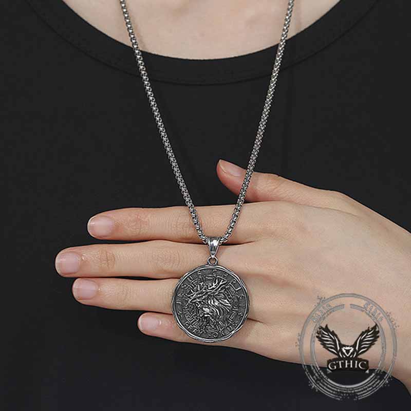 Retro Jesus Head Sacred Heart Stainless Steel Pendant 02 | Gthic.com