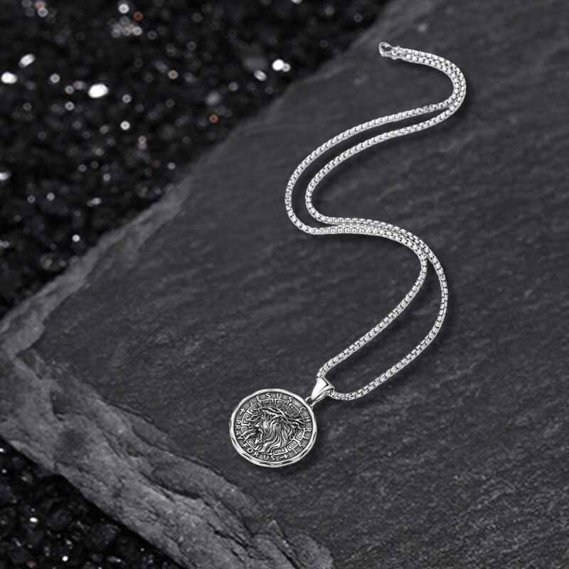 Retro Jesus Head Sacred Heart Stainless Steel Pendant