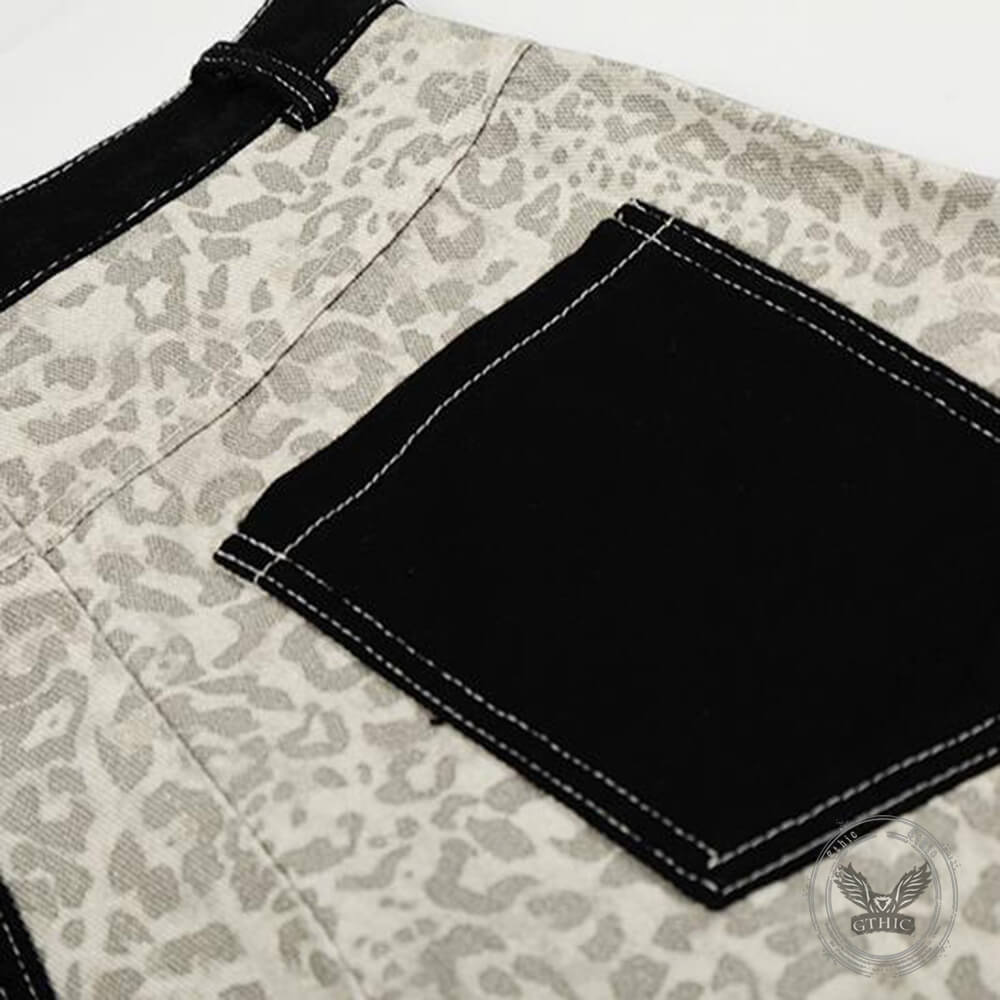 Punk-Hose für Herren aus Baumwolle mit Aufnäher und Totenkopf-Aufdruck