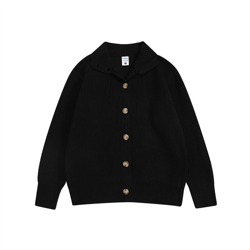 Retro Loose Collared Button-Down Cardigan Sweater | Gthic.com